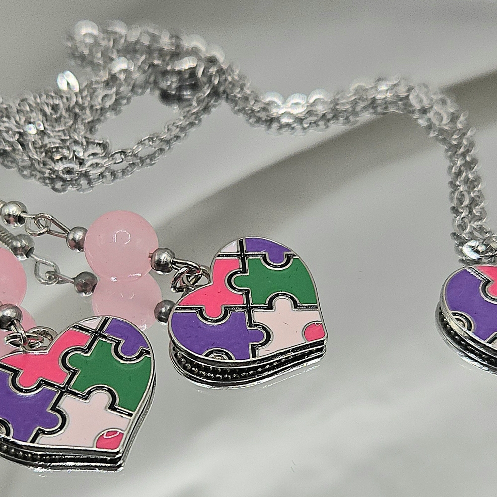 Heart Puzzle Pendant Necklace